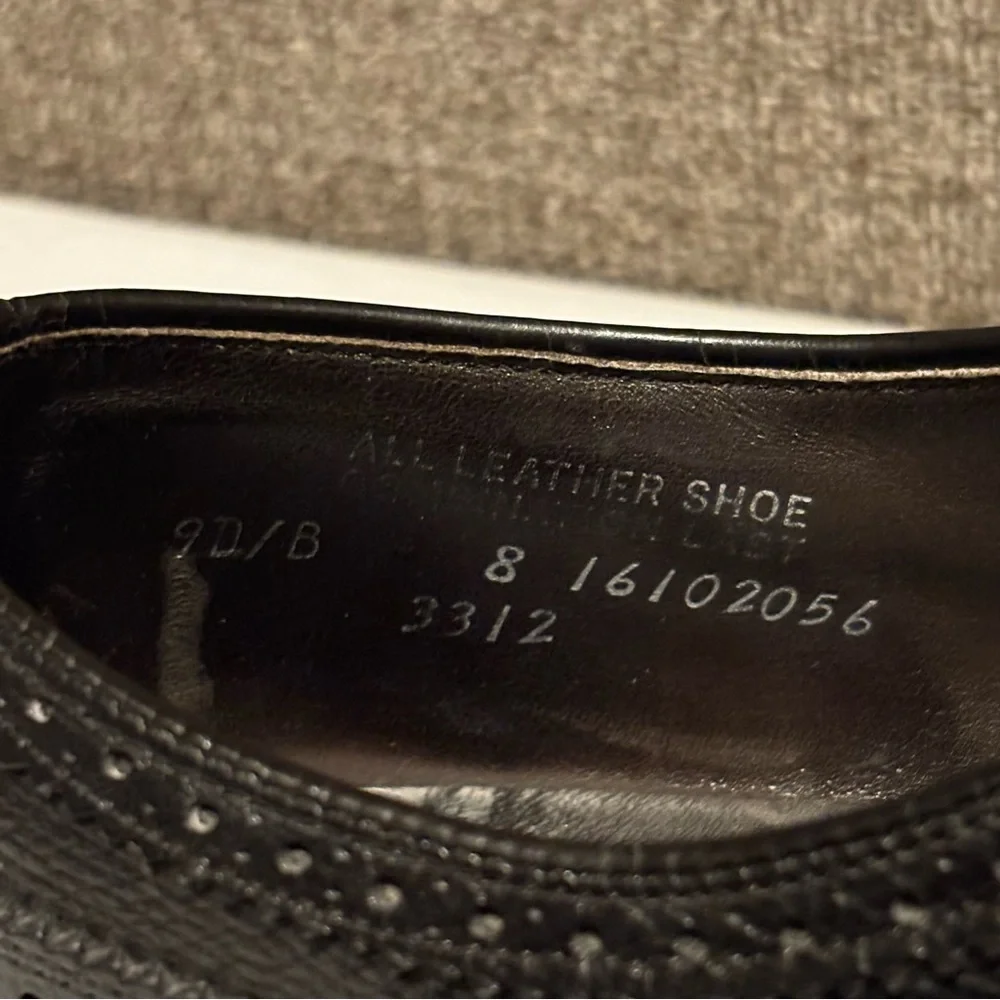 Hanover Master Flex Men's‎ Size 9 D/B Black Leather Wingtip Oxford Dress Shoes
